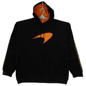 McLaren Racing Mitchell & Ness 2XL XXL Hoodie Cut Felt Logo‎ Black NWT